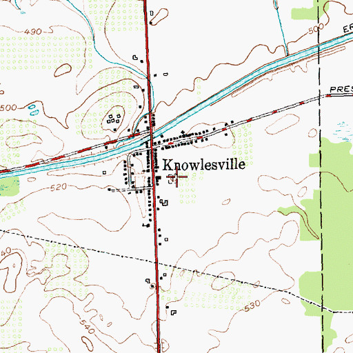 Topographic Map of Knowlesville Cemetery, NY
