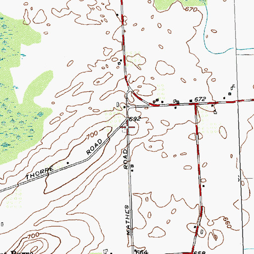 Topographic Map of East Barre Cemetery, NY
