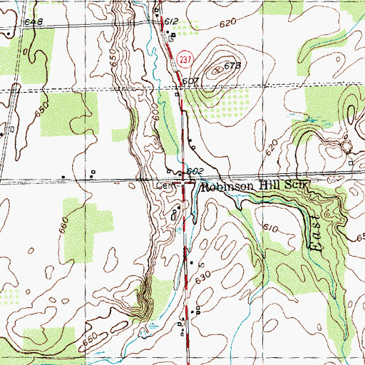 Topographic Map of Robinson Burial Ground, NY