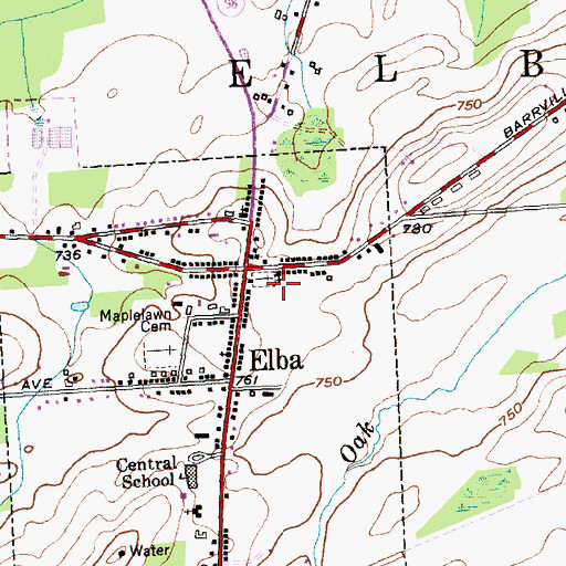Topographic Map of Elba United Methodist Church, NY