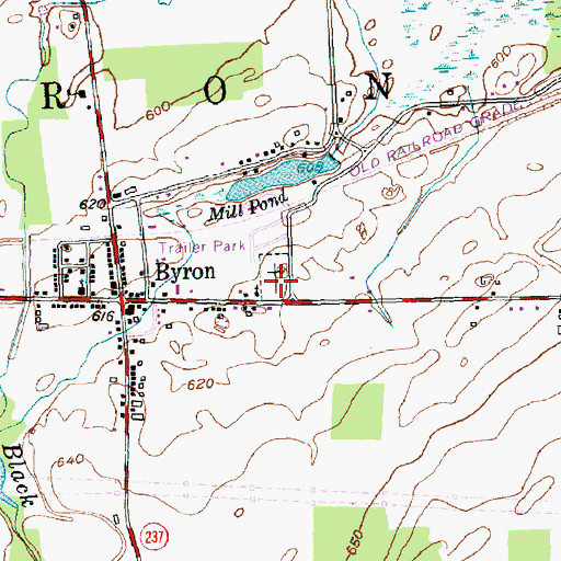 Topographic Map of Byron Cemetery, NY