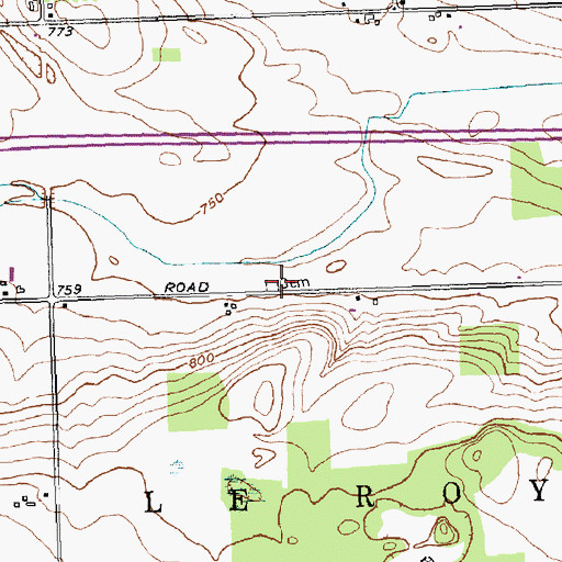 Topographic Map of Thwing Cemetery, NY