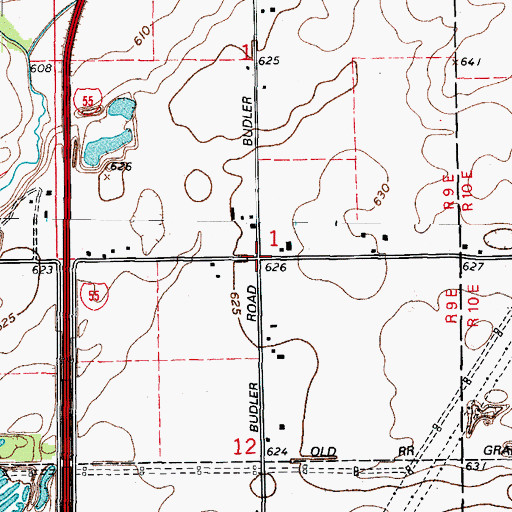 Topographic Map of Lighthouse Baptist Church, IL