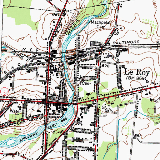 Topographic Map of Saint Marks Cemetery, NY