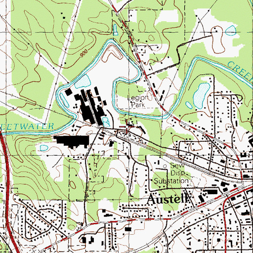 Topographic Map of New Birth Community Church, GA