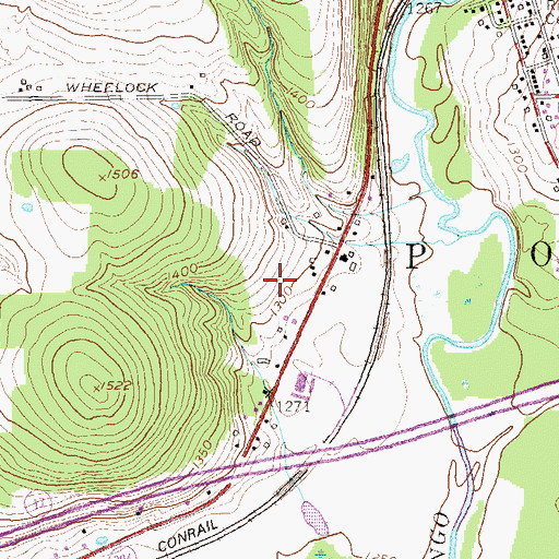 Topographic Map of Abers Acres, NY