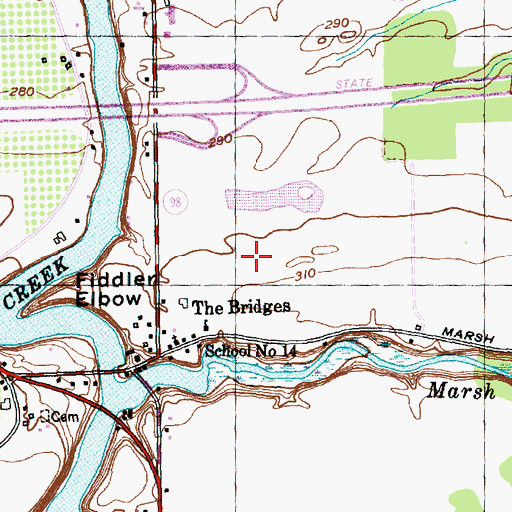 Topographic Map of Excelsior Farms, NY