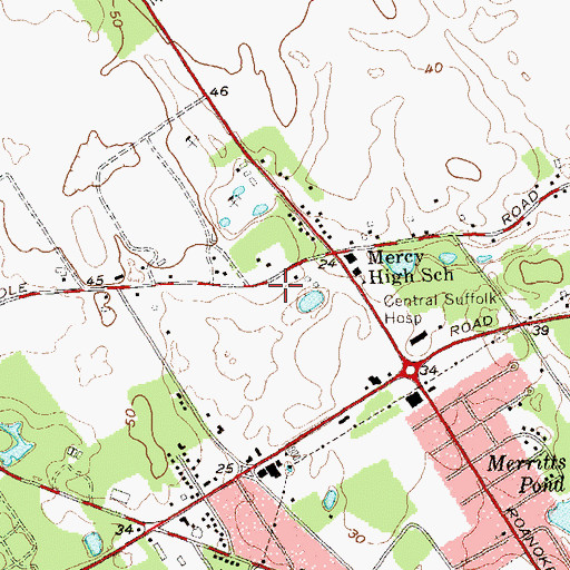 Topographic Map of Anderson Farms, NY