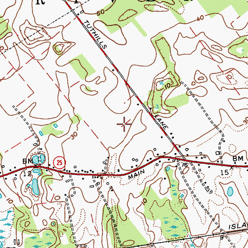 Topographic Map of Paumanok Vineyards, NY