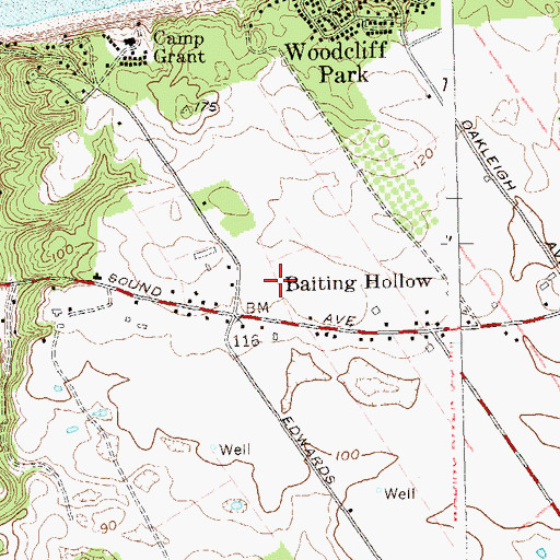 Topographic Map of Baiting Hollow Farm Vineyard, NY