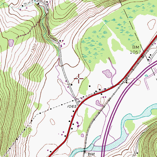 Topographic Map of Mill Creek Estates, NY