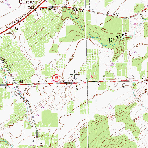 Topographic Map of Militello Farms, NY