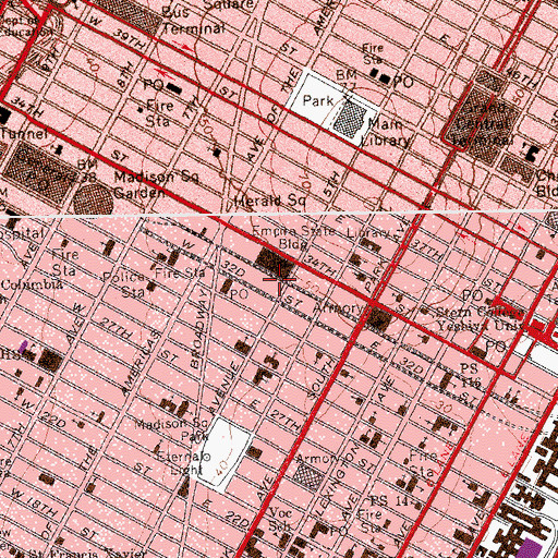 Topographic Map of Fashion Accessories Center, NY