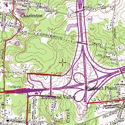 Topographic Map of Charleston Retail Center Shopping Center, NY