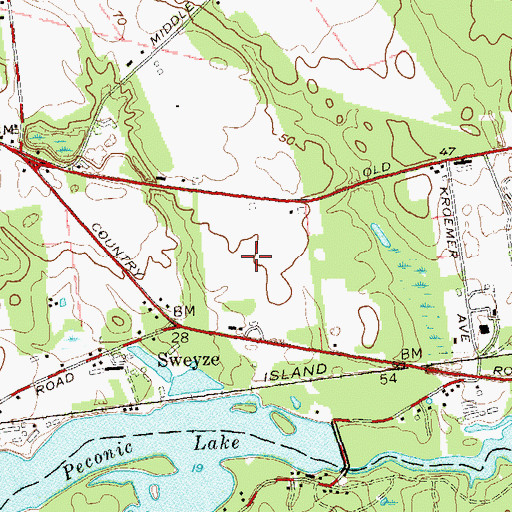 Topographic Map of Tanger Outlet Center Shopping Center, NY