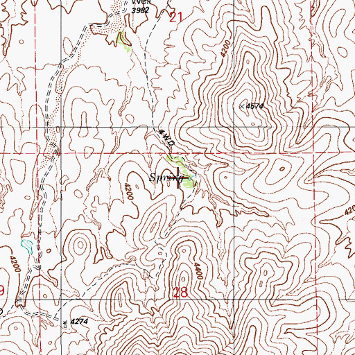 Topographic Map of Beckys Spring, AZ