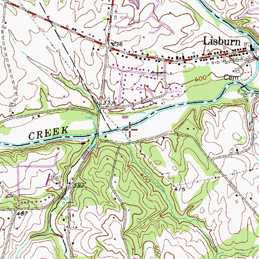 Topographic Map of Green Run, PA