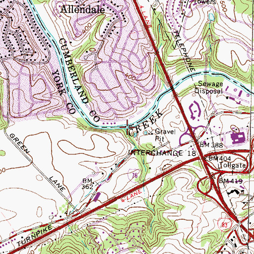 Topographic Map of Lime Kiln Run, PA