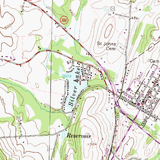 Topographic Map of Nauvoo Run, PA