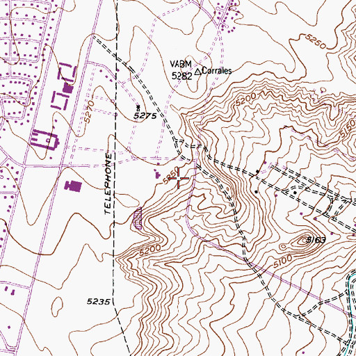 Topographic Map of Vista Verde Memorial Park, NM