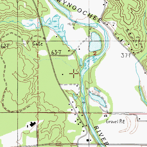 Topographic Map of Spaulding Creek, WA