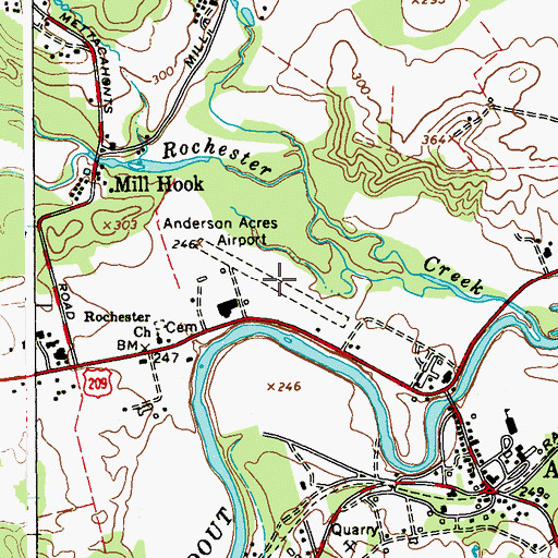 Topographic Map of Saunderskill Farms, NY
