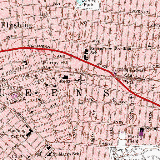 Topographic Map of Korean American Church of Love, NY