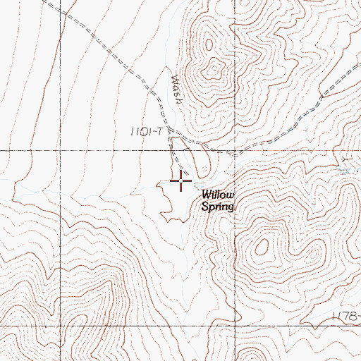 Topographic Map of Willow Spring, CA