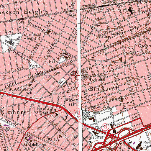Topographic Map of Korean Evangelical Church of New York, NY