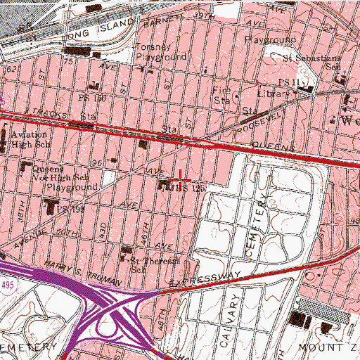 Topographic Map of Korean Youth Center of New York, NY