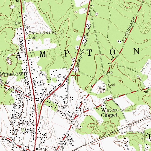 Topographic Map of Calvary Baptist Church, NY