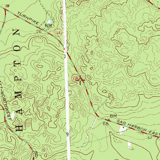 Topographic Map of East End Church of Christ, NY
