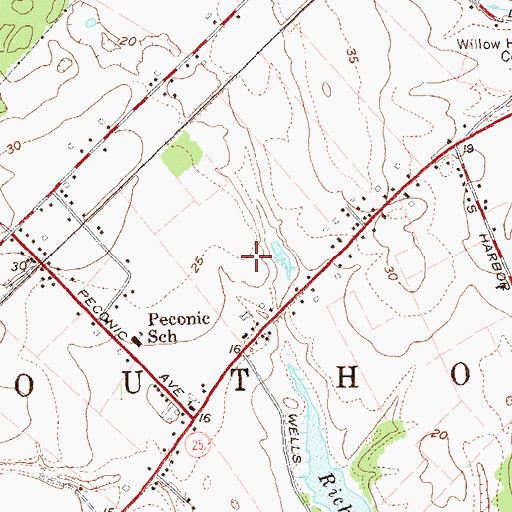 Topographic Map of Osprey's Dominion Vineyards, NY