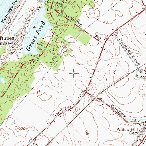 Topographic Map of Mudd's Vineyard, NY