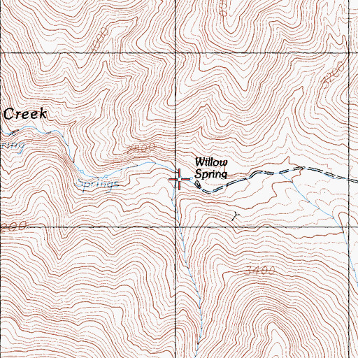 Topographic Map of Willow Spring, CA