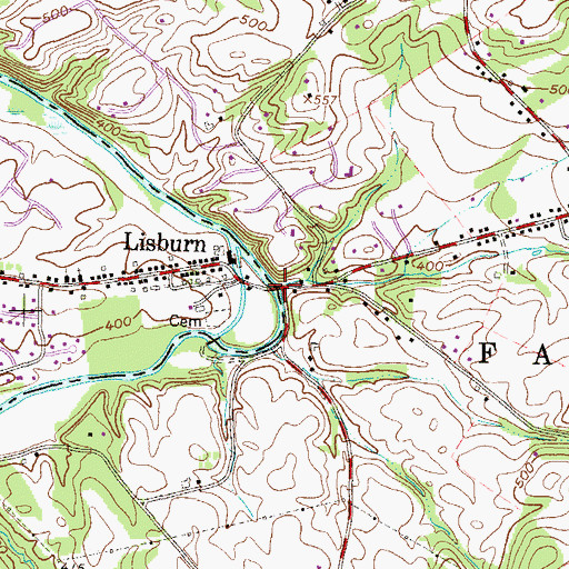 Topographic Map of Cedar Point Run, PA