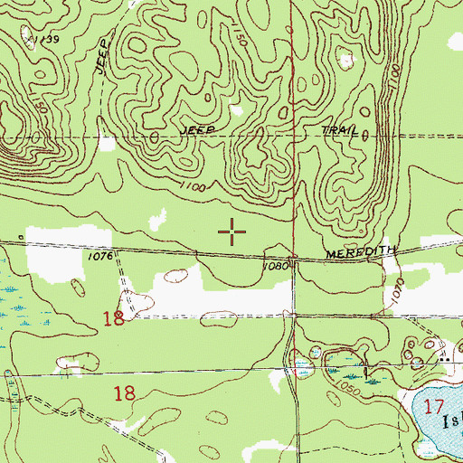 Topographic Map of Meredith Post Office (historical), MI