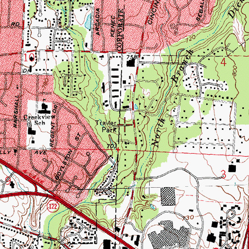 Topographic Map of Smitty's Trailer Court, OH