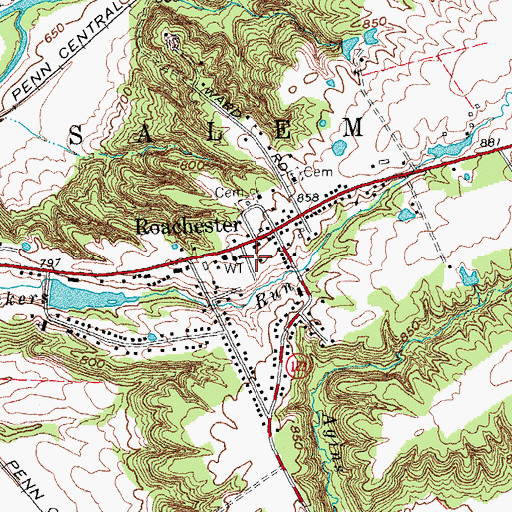 Topographic Map of San Je Village, OH