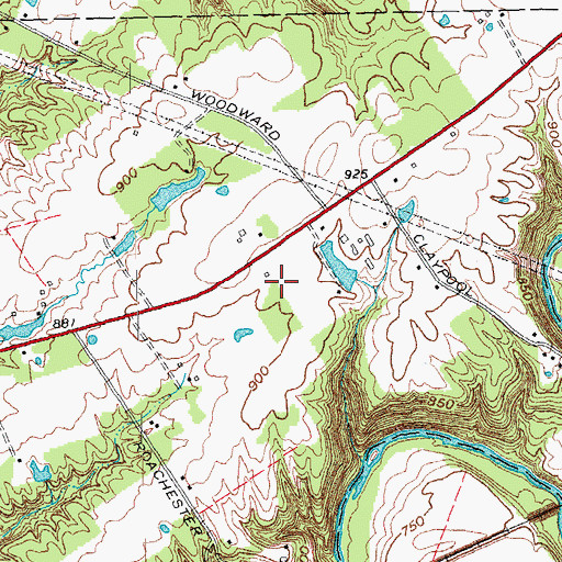 Topographic Map of Glenview Farms, OH