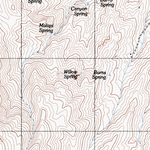 Topographic Map of Willow Spring, CA