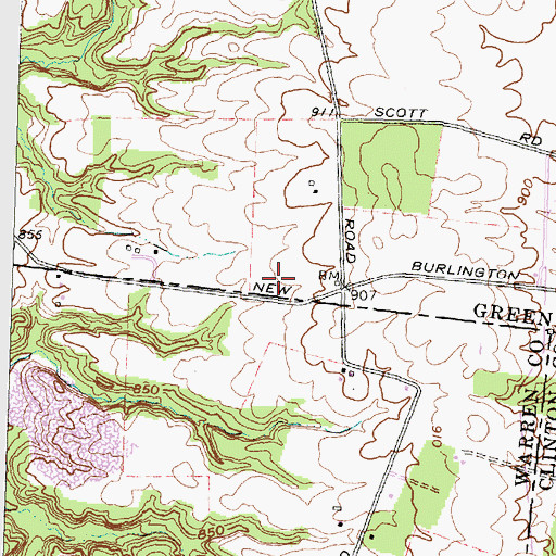 Topographic Map of Caesar Creek Alpaca Ranch, OH