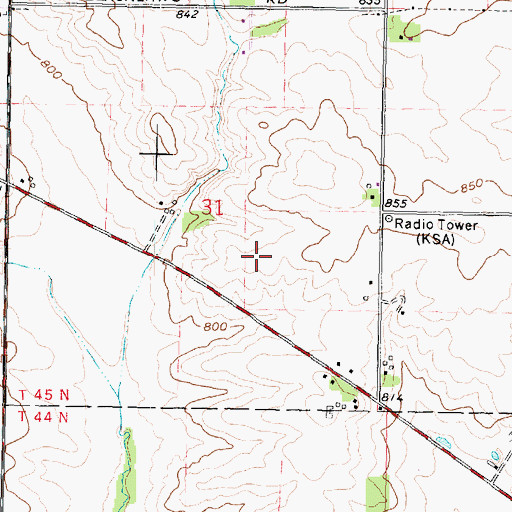 Topographic Map of Curran's Apple Farm, IL