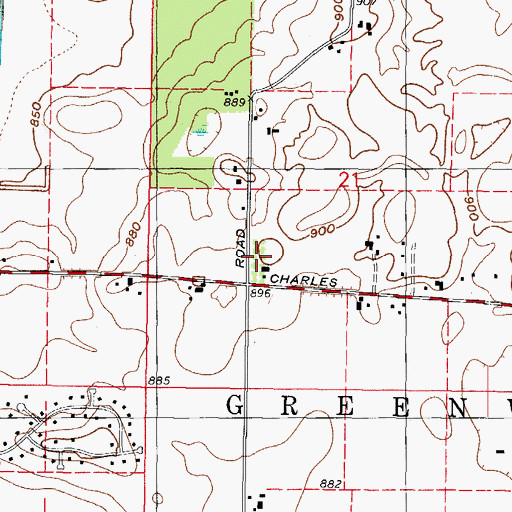 Topographic Map of Homestead Orchard, IL