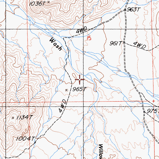 Topographic Map of Willow Spring Canyon, CA