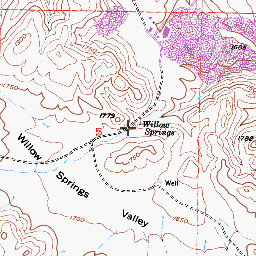 Topographic Map of Willow Springs, CA