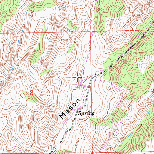 Topographic Map of Willow Springs Canyon, CA