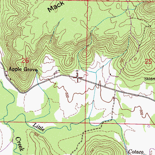 Topographic Map of Burden-Childers Farms, AL