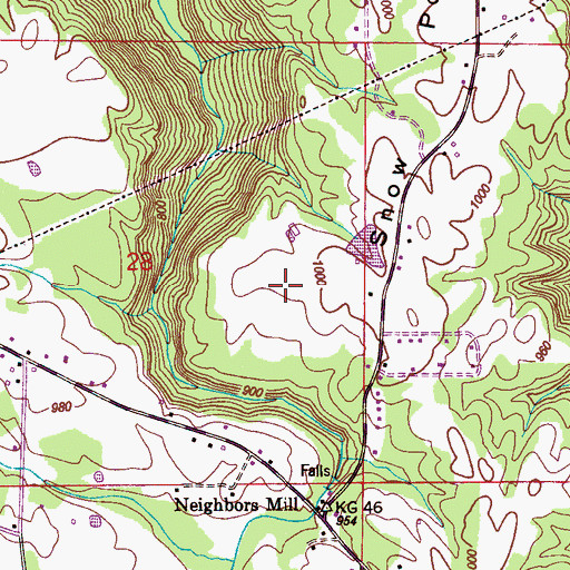 Topographic Map of Martin Farm, AL