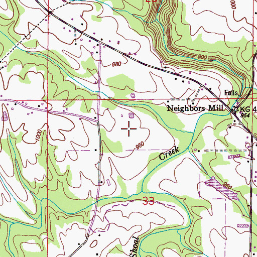 Topographic Map of Ferguson Farms, AL